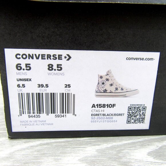 Converse Chuck Taylor All Star HI Paisley Sneakers Womens Size 8.5 NEW - Picture 13 of 16